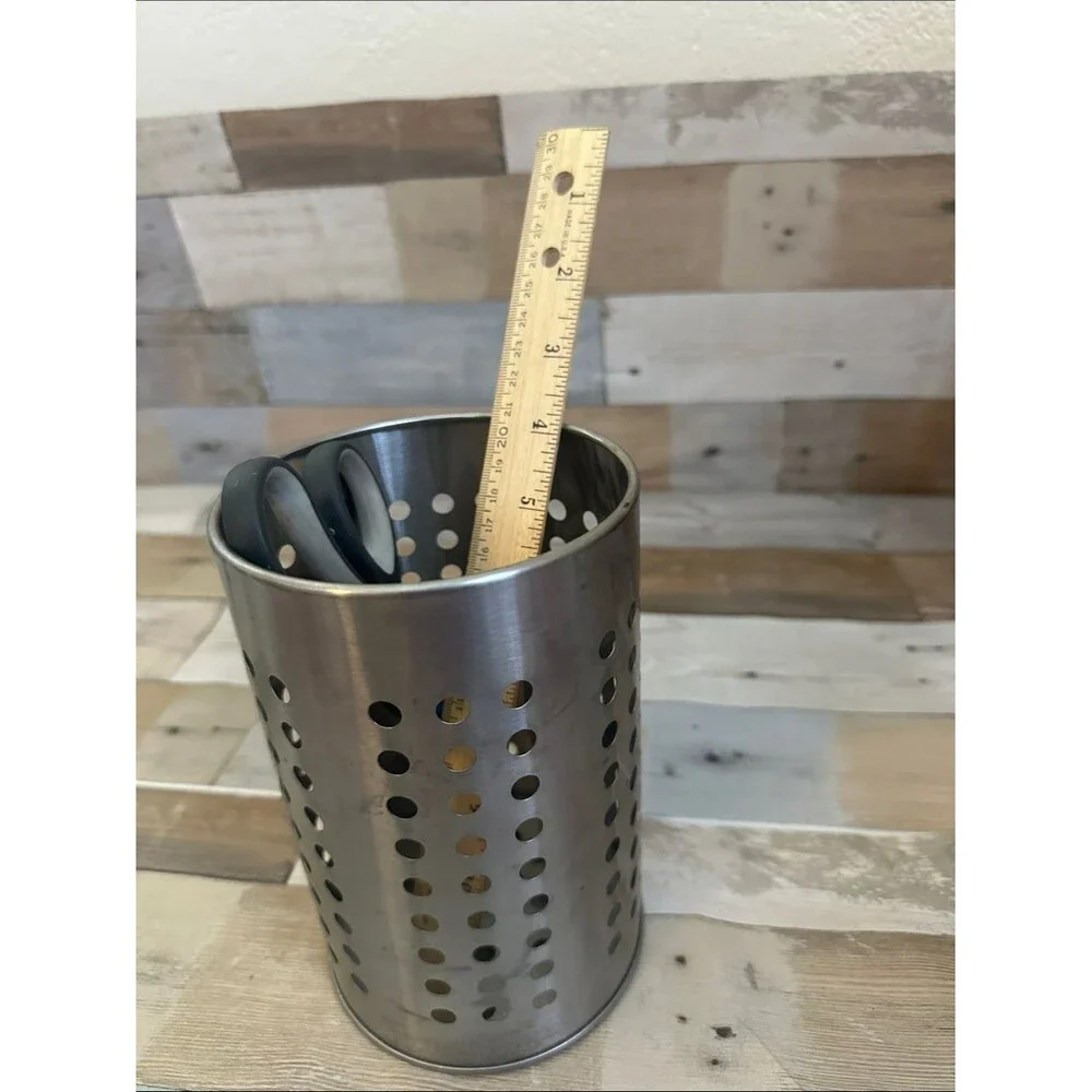 Stainless Steel Utensil Holder - Silver
